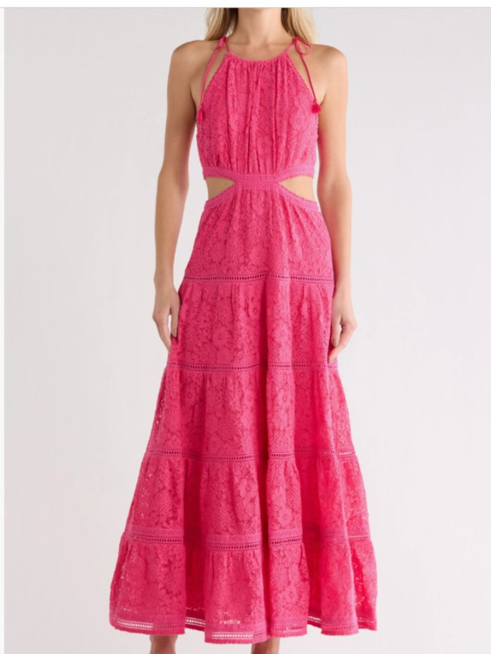 ALICE + OLIVIA Myrtice Cutout Guipure Lace Maxi Dress